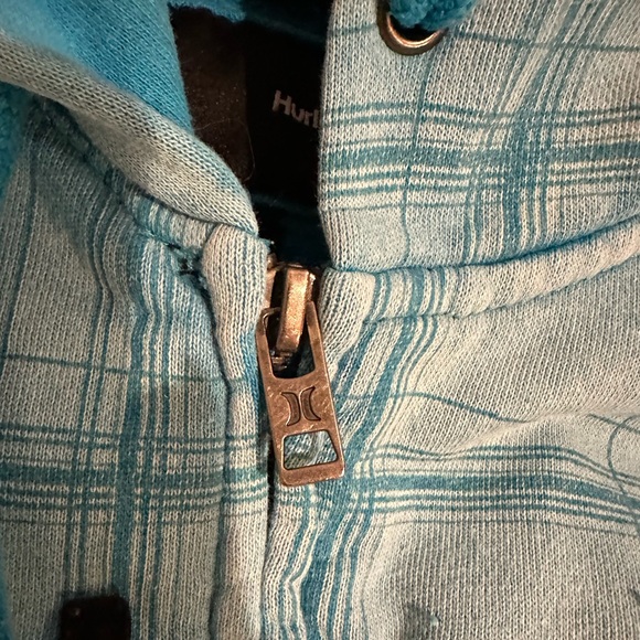 Hurley two toned baggy hooded zipper front sweatshirt distressed - Picture 5 of 10